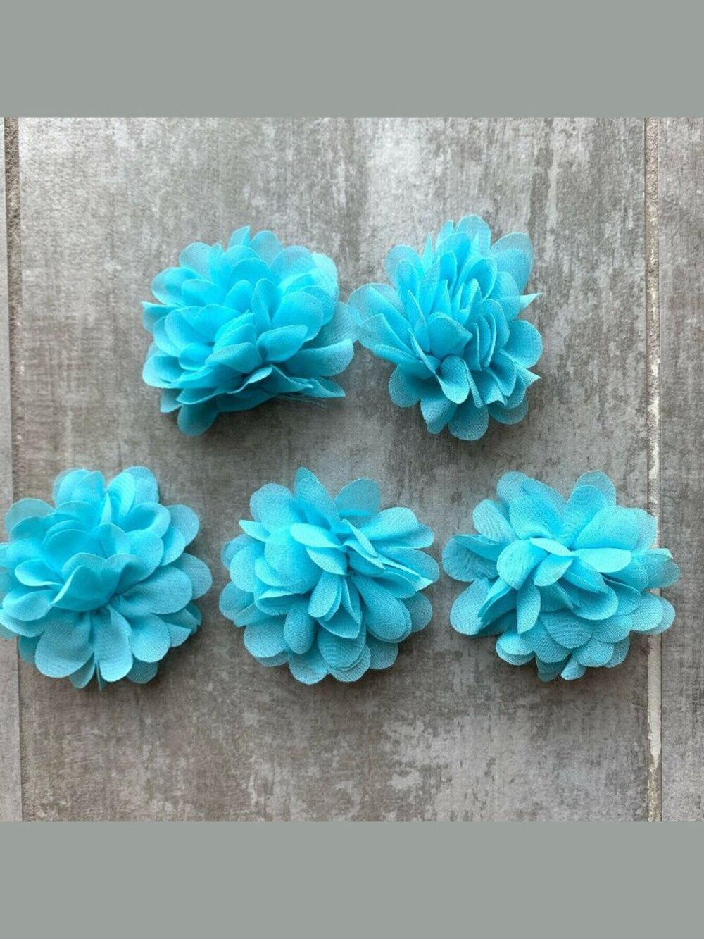 Handmade Set of 5 Chiffon Flower Fridge Refrigerator Magnets Boho Decor Lig Blue